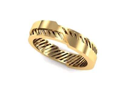 Anel liso facetado com forro  3D print model