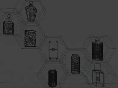 Lanterns  Low-poly 3D model