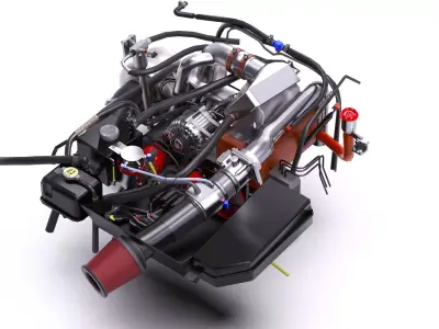 13B Stage 3 FBO Turbo Rotary Engine Low-poly 3D model