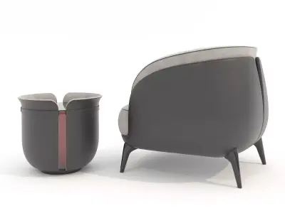 Modern Coffee Table and Armchair Set 75 3D model