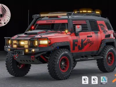 Toyota FJ Cruiser rally car 3D model