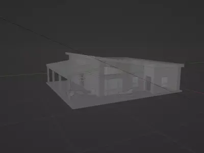 Mini modern house Free low-poly 3D model