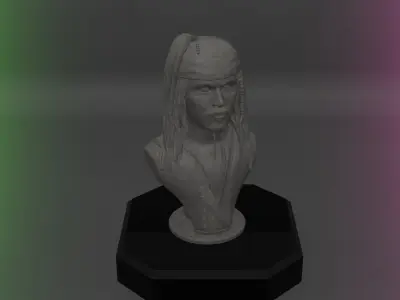 Jack Sparrow Bust 3D printable STL file  3D print model