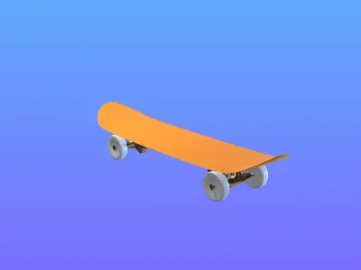 Low poly Scateboard Low-poly 3D model