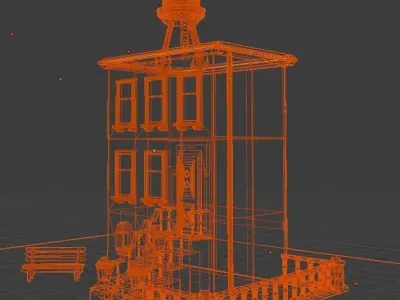 A house in the classic style of the city of New York 3D model