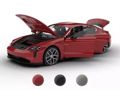 Porsche Taycan Turbo 2025 HQ 3d model 3D model