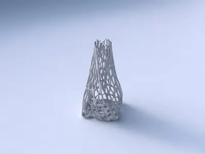 Vase twisted squeezed quadratic with cracked organic lattice  3D print model