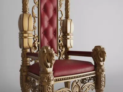 Royal Thron Chair 3D model 02 3D model