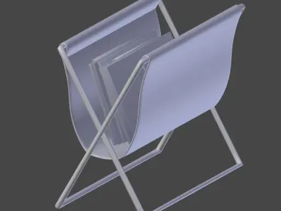 Newspaper Holder with Magazines 3D model