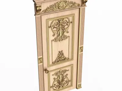 Carved Door Classic 0902 Wood Low-poly 3D model