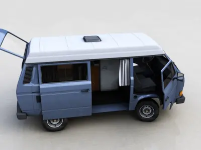 VOLKSWAGEN T3 TRANSPORTER SYNCRO 4X4 1986 3D model