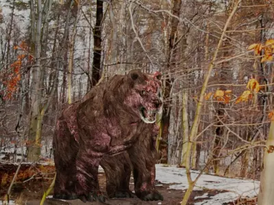 Zombie bear Low poly game ready  Low-poly 3D model