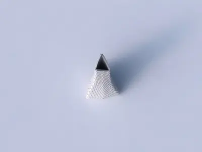 Vase grounded tilted triangle with diagonal grid plates 3D print model
