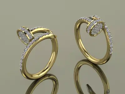 Nail Gold Ring 3D print model