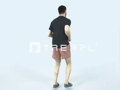 QAG07 4X Sports Beach Running Jogging Man football Woman 010 Low-poly 3D model