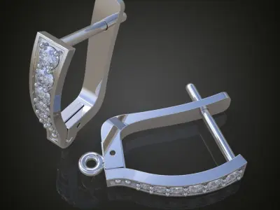 Earring 3D model 3D printable model 0142-7 3D print model