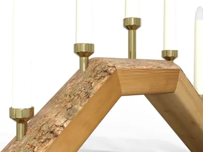 Wooden candle holders  Low-poly 3D model