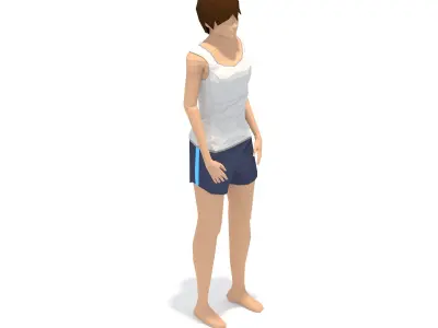 Pyramid  Yoga Exercise Woman Animation Low-poly 3D model