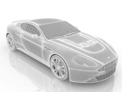 Golden Aston Martin dbx 3D model