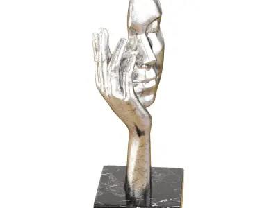 Decorative figurine face in hand 3D model