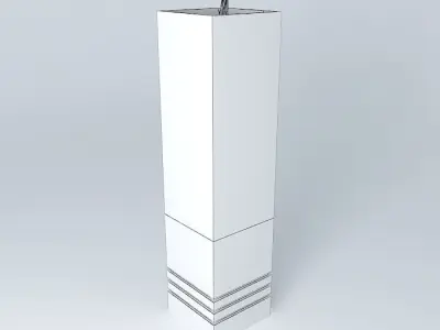 Ornamental flowerpots Wood and Glass bamboo and pebbles Free 3D model