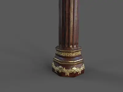 old wood column Low-poly 3D model