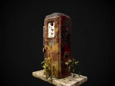 Old Gas Pump Low-poly 3D model