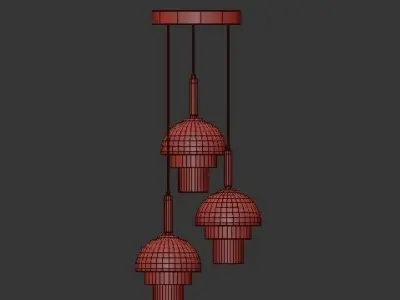 Luxury Amber Glass Pendant 3D model