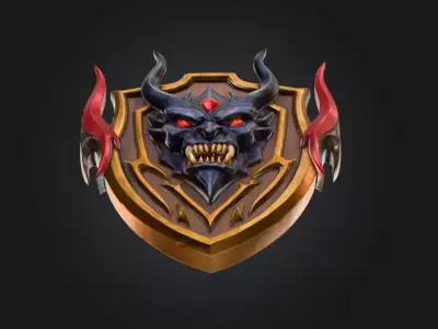 Demonic Emblem of Eternal Dominion Low-poly 3D model
