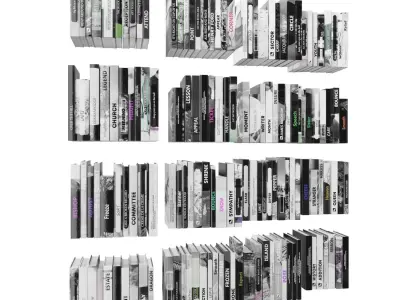 Books 150 pieces 2-9-4 Low-poly 3D model