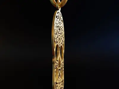 Skull Stylized Pendant Amulet Necklace Design 3D print model