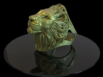 Ring jewelry Lion vol1 3D print model