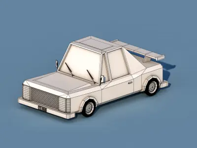 Cartoon Racing Car Low-poly 3D model