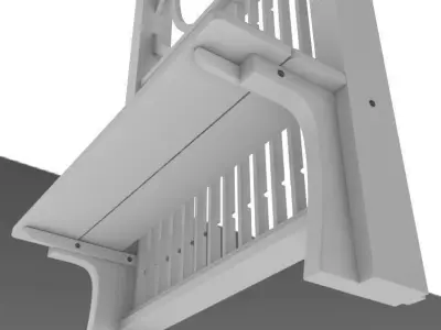 Arbor 2 outdoor table with slats 3D model