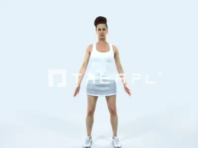 Yearn 01D Animated Rigged Sports Woman Low-poly 3D model