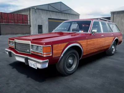 80s Station Wagon unity asset Low-poly 3D model