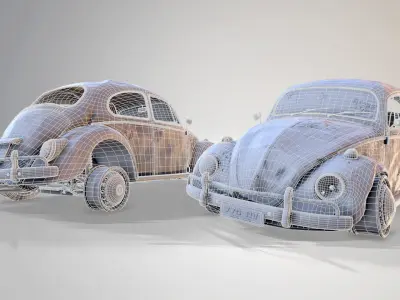 Rusty Volkswagen Beetle 3D model
