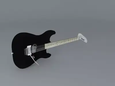White Kramer Baretta guitar Free 3D model