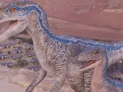 Blue and Beta Raptors Jurassic Park 3D model