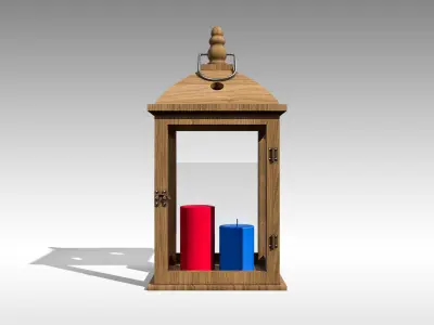 Wood Lantern 01 Low-poly 3D model