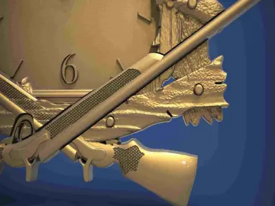 Carved clock for 3D printing and CNC 3D print model 7