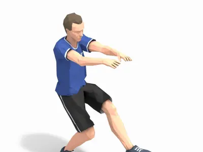 Pistol Squats  Exercise Man Animation Low-poly 3D model