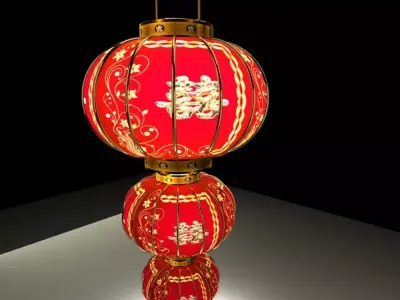 Chinese Red Lantern 3D model 52