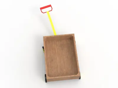 WOODEN TOY CAR Low-poly 3D model