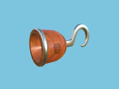Pirate Hook A1 - Wooden Luxury - Character Design Fashion Low-poly 3D model
