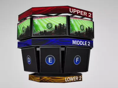 Jumbotron scoreboard double Low-poly 3D model