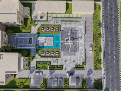 Big luxury backyard design sketchup with lumion file water pool 3D model