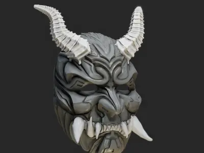 Oni Mask 16 Demon Face 3D print model