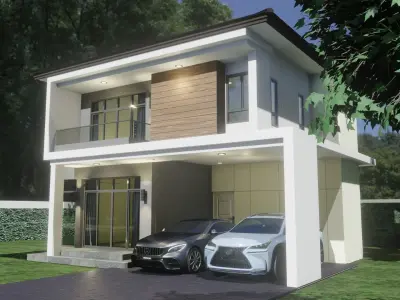 Modern House 3D Model type C1 3D model