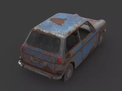 Abandoned Car - Honda N600 Low-poly 3D model